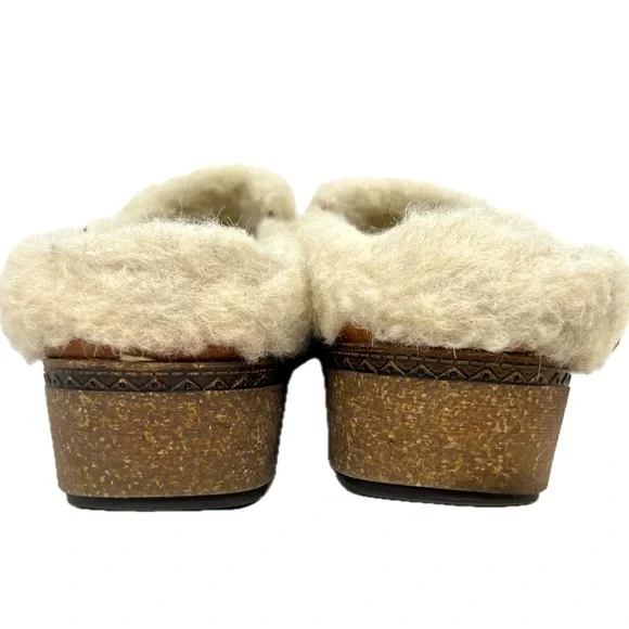 Pikolinos Clog Shoes Size EUR 40 US 9-9.5 Tan Granada Leather Fleece-Lined Fall - Picture 4 of 13